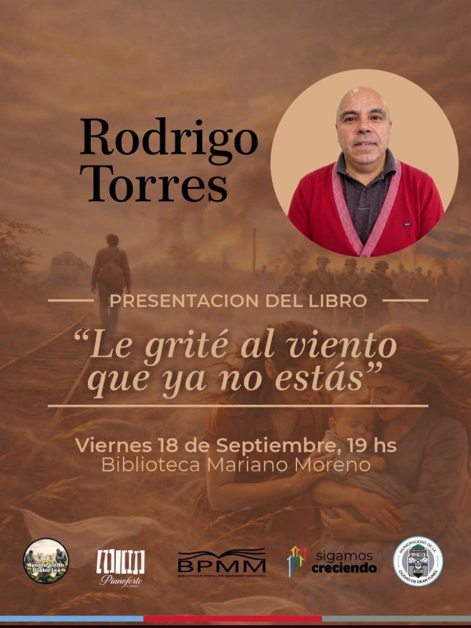 El escritor Rodrigo Torres presentará su libro “Le grité al viento que ya no estás