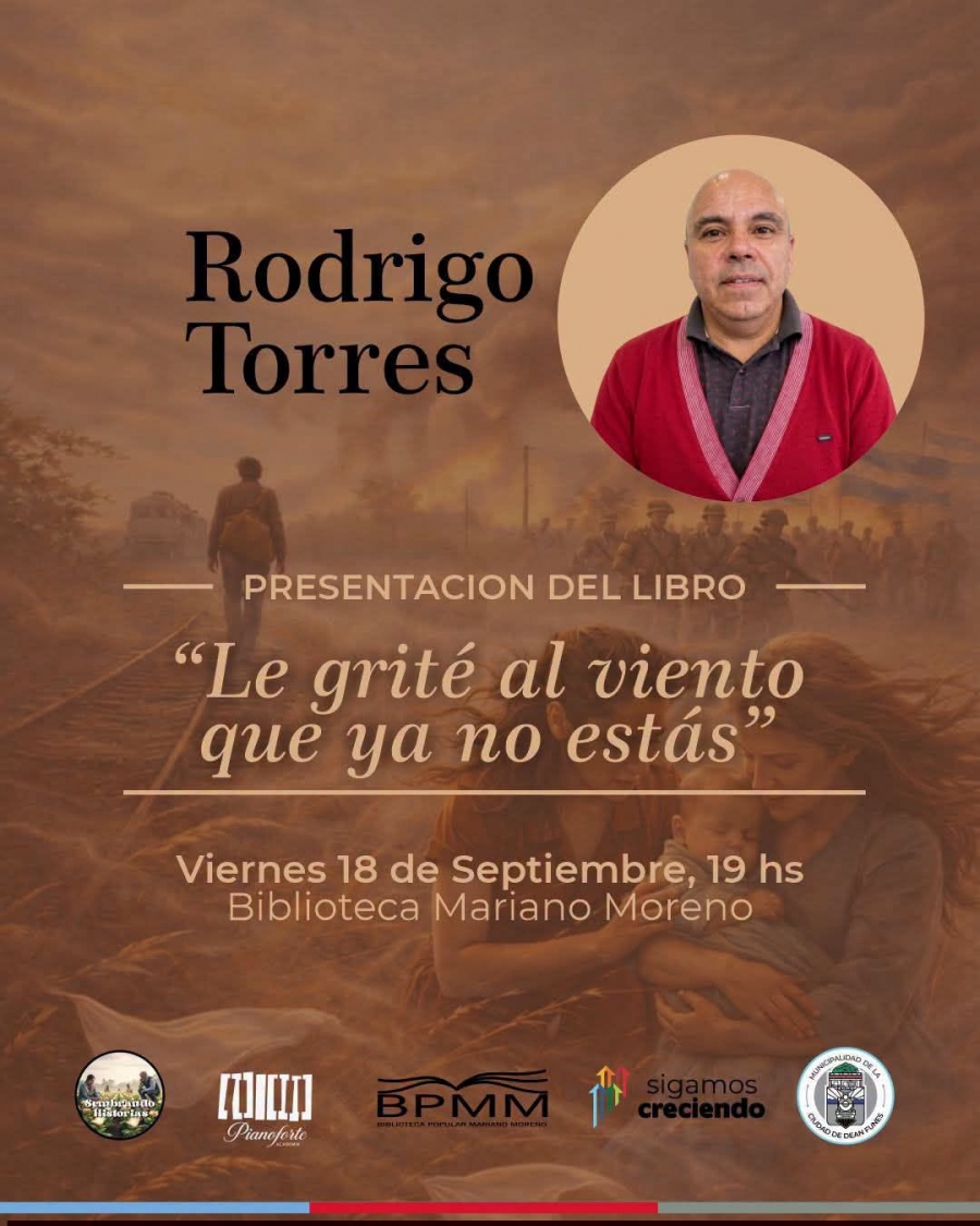 El escritor Rodrigo Torres presentará su libro “Le grité al viento que ya no estás