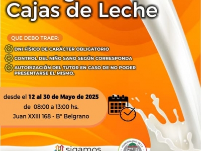 ENTREGA DE CAJAS DE LECHE