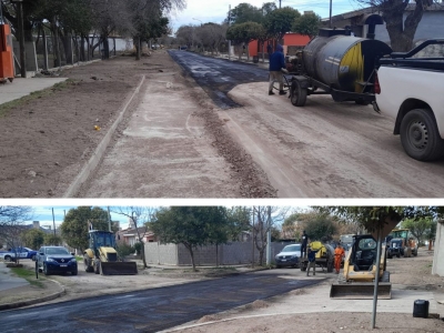 OBRA DE PAVIMENTACIÓN EN CALLE SANTA ROSA DEL BARRIO MOREYRA ROSS